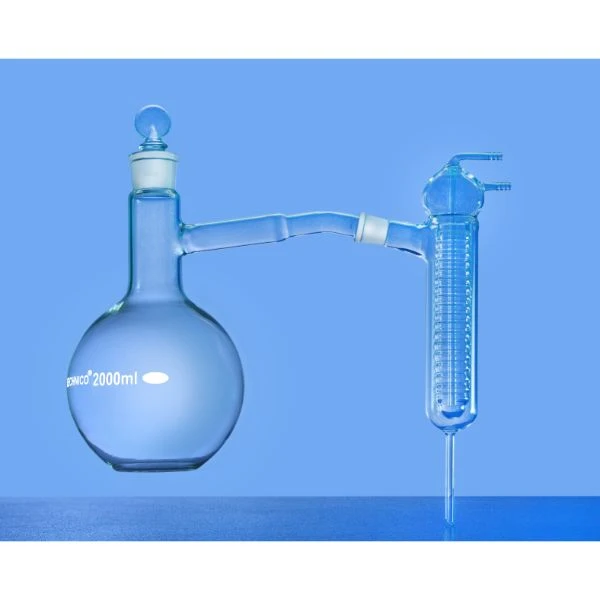 DISTILLING APPARATUS with Friedrichs Condenser, Interchangeable Joint and Stoppe