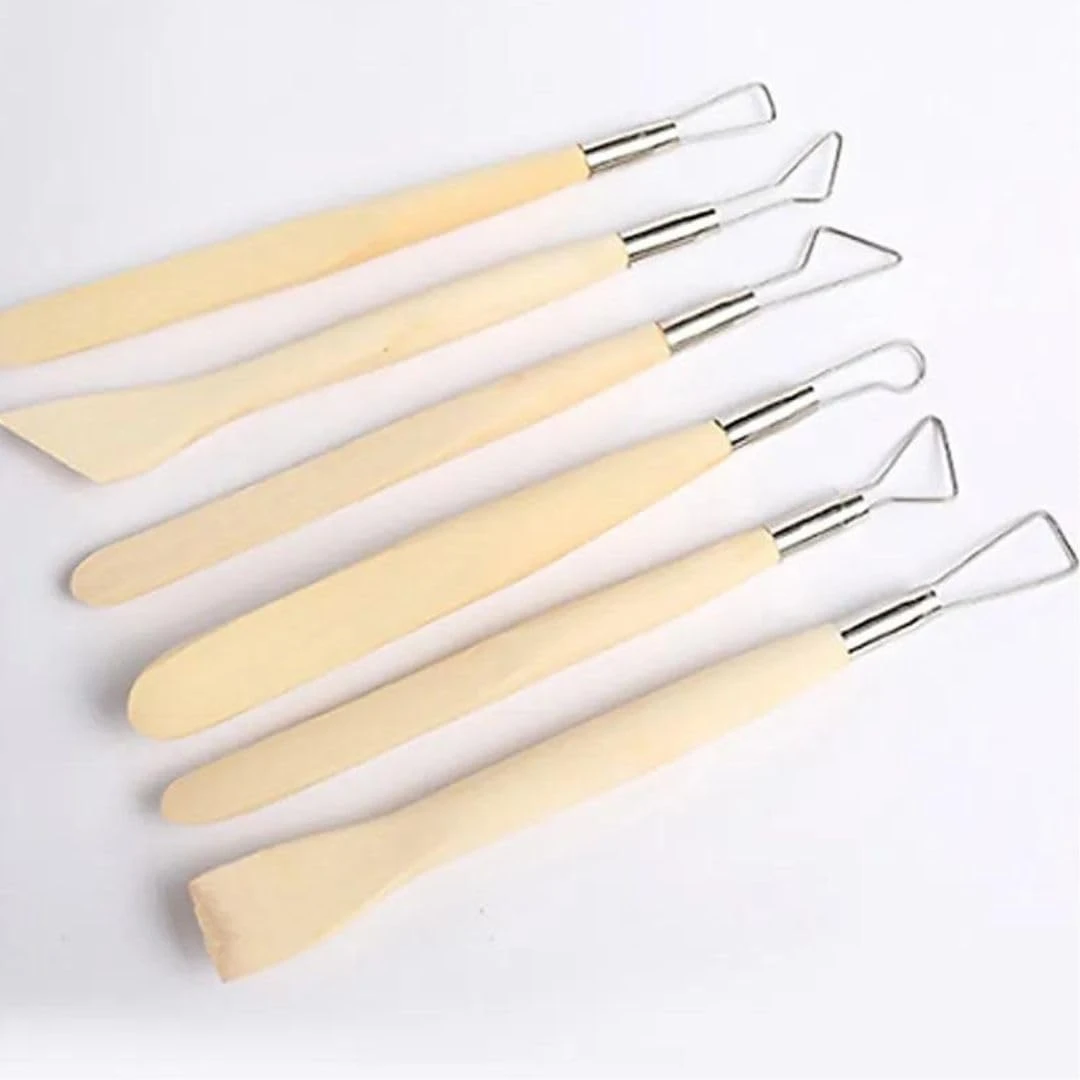 Set of 6 Crafts Wooden Carving Pottery Tools