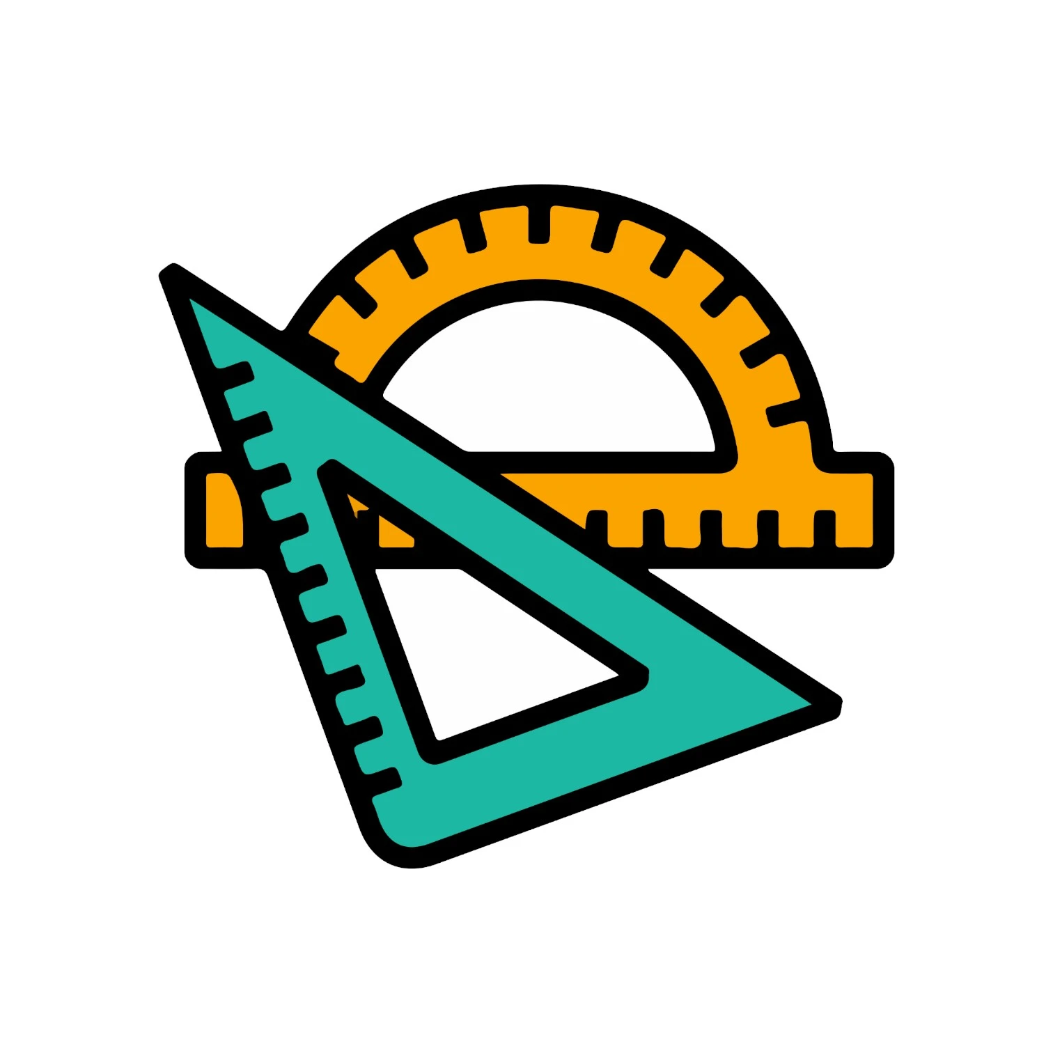 Protractor and set square wall mount Sticker 12'x18''