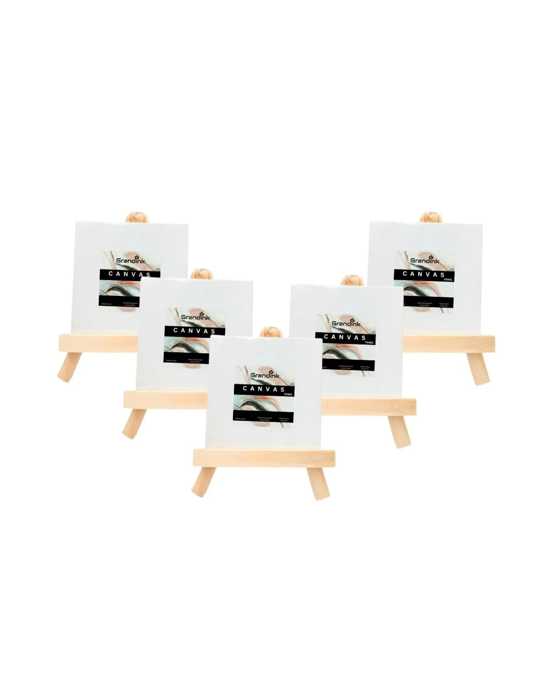 6-Inch Wooden Easel Set with Mini Canvas Panels