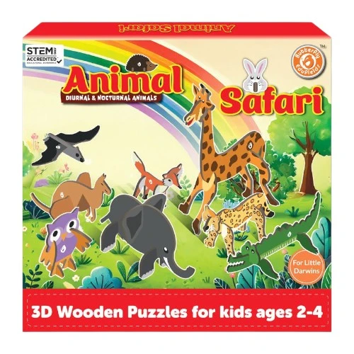 Animal Safari-3D Wooden Animals