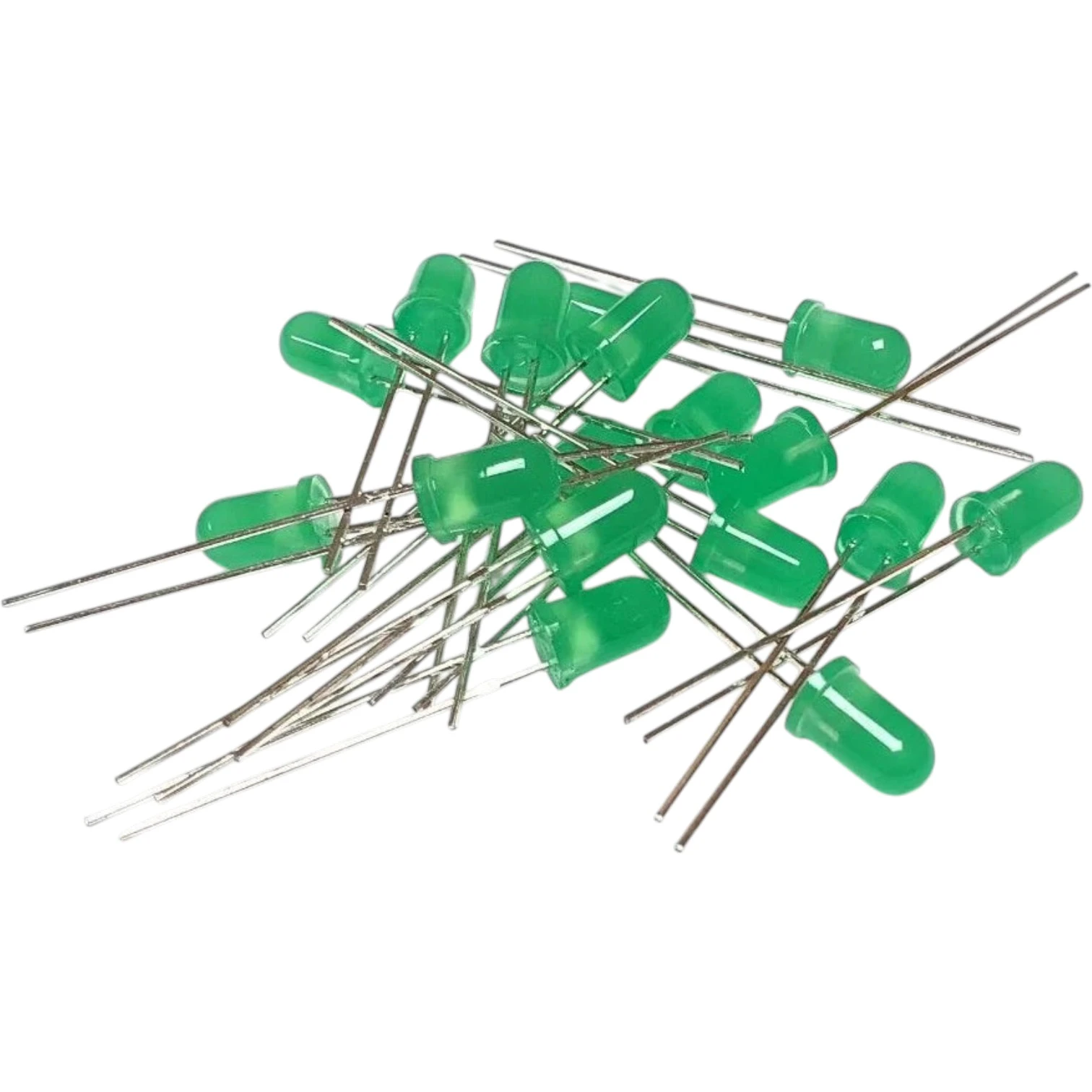 3V 5MM Green LED Indicator Light with and without 20CM Cable - Pack of 50pcs